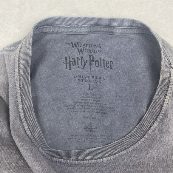 Harry Potter Univeral Studios Spell Shirt Adult Large Gray Short Sleeve Crewneck - Picture 9 of 9